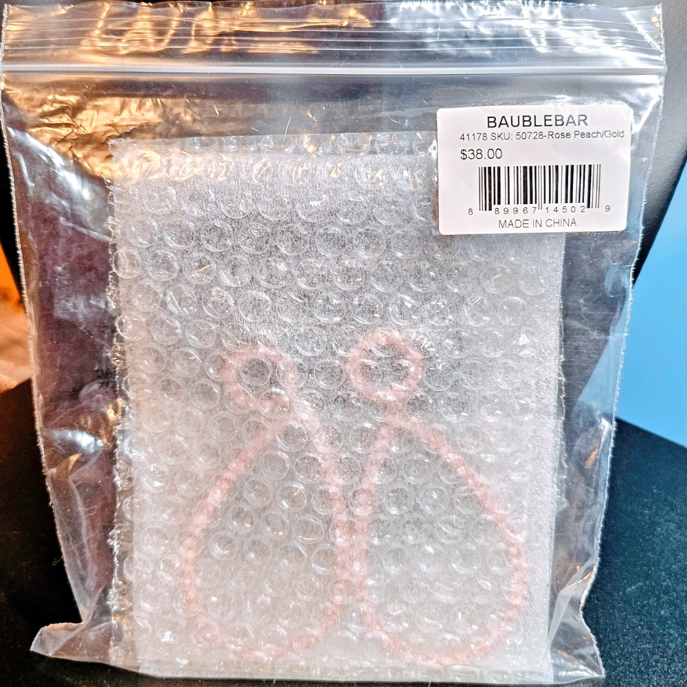 💯 BaubleBar Pink Pavé Crystal Teardrop Earrings 💯 - Picture 4 of 5